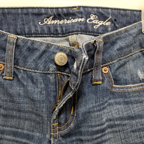 American Eagle jeans 2 Favorite Boyfriend grunge denim distressed ripped torn - Picture 9 of 16
